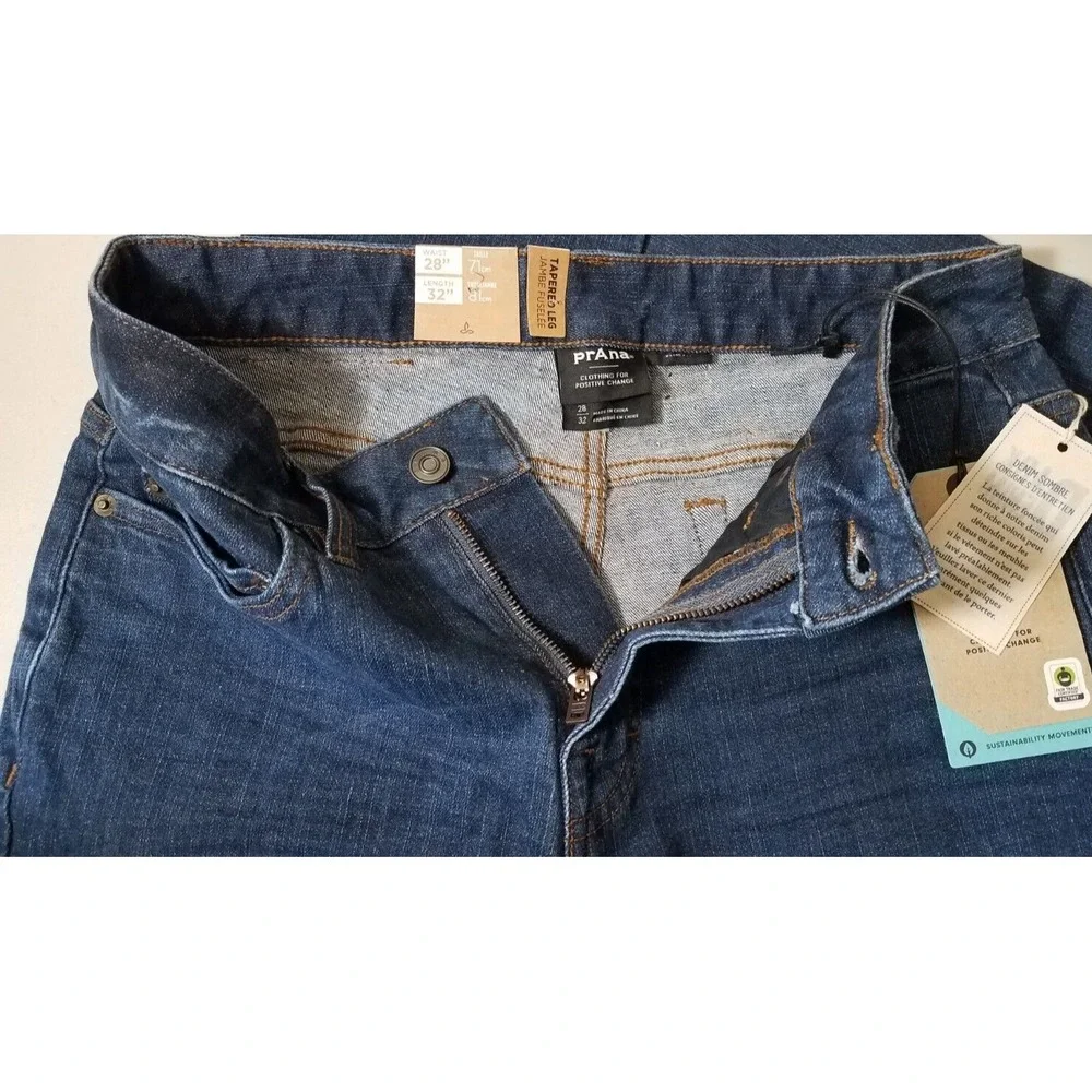 Prana Hillgard Slim‎ Jeans Men 28x32 Tapered Denim Organic Medium Ozone Wash NEW